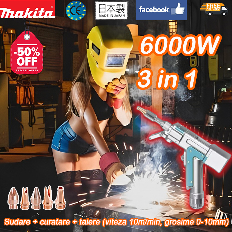 6000W 【3 în 1】: lipire + curățare + tăiere (viteză 10m/min, grosime 0-10mm)