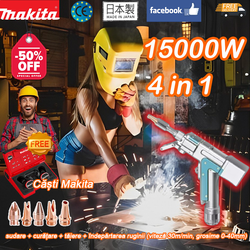 ▲15000W【4 în 1】: sudare + curățare + tăiere + îndepărtarea ruginii (viteză 30m/min, grosime 0-40mm)