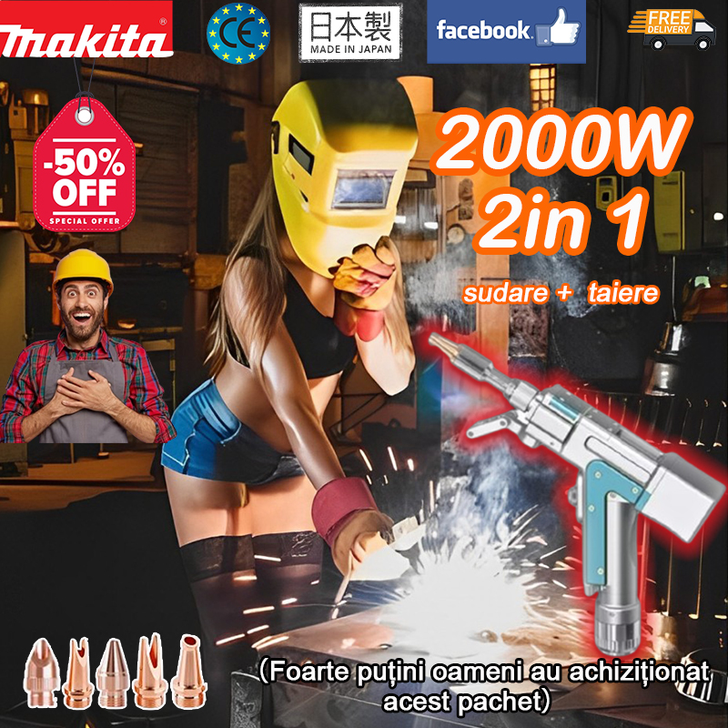 [Achiziționați acest pachet nu vine cu căștile Bluetooth Makita] 2000W [2-în-1]: *Sudura + Tăiere